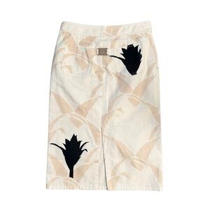 Dries Van Noten white denim skirt